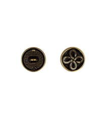 Bouton métal fleur or antique
