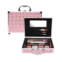 Mallette de maquillage disco rose a paillettes 46 pieces - jouet beaute cosmetique