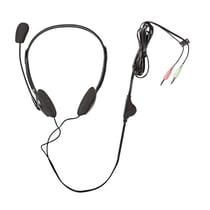 Nedis Casque PC Supra-Auriculaire Stéréo Double Jack 3.5mm avec Microphone Rabattable Noir