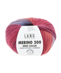 Pelote à tricoter MERINO 200 BEBE COLOR – Lang Yarns - Laine mérinos extrafine multicolore pour layette 553 Multicolore