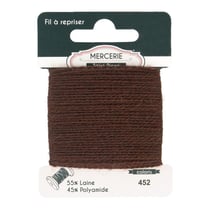 Fil à repriser laine 15m marron