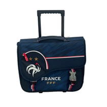 Cartable à roulettes FFF - Equipe de France 41cm - compartiments bleu