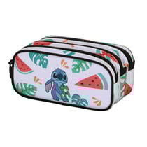 Maxi Trousse Stitch Disney Triple Compartiment - Pastèque et Feuilles