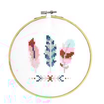 Kit Diamond Painting facile Plume : tambour à broder + strass