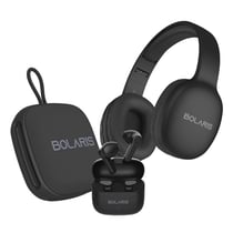 Avizar Pack Audio 3-en-1 Casque Stéréo Malaga / Enceinte Bluetooth / Écouteurs Valencia Noir
