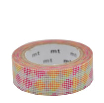 Masking tape - Damier rose et jaune - 7 m x 15mm