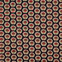 Tissu Velours milleraies Poppy Fleurs mia rouge sur fond Noir