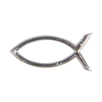 Motifs de cire chrétien Poisson, argent, 4x2cm, 1 pce
