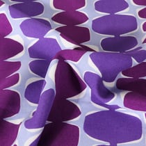 Tissu Viscose EcoVero Totem Graphique sur fond Lilas
