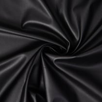 Tissu Simili cuir souple envers velours ras uni Noir