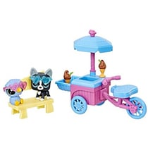 Cofret petshop triporteur stand de glace avec oideau kiwi mckiwi + chien boston o'terrier - aventure en plein air - hasbro - c1890