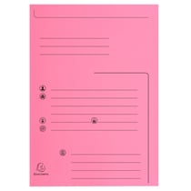 Paquet de 25 chemises 2 rabats SUPER 210 Contact - 24x32cm - Rose - x 5 - Exacompta