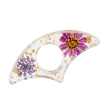 Bague de lecture en résine forme arc-douceur violette or