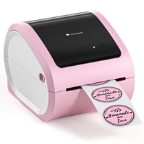 Mini Imprimante Bluetooth Sans Fil Pour Étiquettes D'Expédition Rose Blanche Blanc YONIS