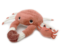 Peluche Ptipotos-crabe maman bebe terracotta