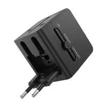 LinQ Chargeur Secteur Multiprise International 1440W avec 2 USB et USB-C 15W Noir