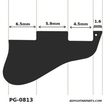 Plaque Pickguard Long Noire 5ply Humbuckers style Gibson ES-335, 345, 355...