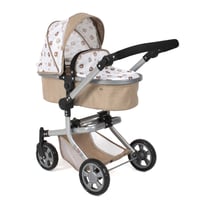 Poussette pour poupée combinée 2 en 1 Mika Beige avec oursons