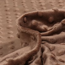 Tissu Doudou Ultra doux Pois Chocolat - Au mètre