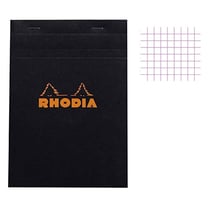 Bloc notes - A5 - 14,8x21 cm - Petits Carreaux - 80 feuilles - Noir - Rhodia