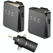Microphone Sans Fil 3 En 1 Pour iPhone Android PC Enregistrement Haute Qualité YONIS