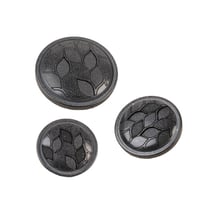 Lot de 3 boutons rond à queue feuilles gris anthracite