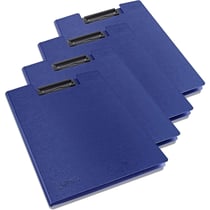 Porte-blocs - A4 - Avec rabats - Bleu - Clip métal - Lot de 4 - Rapesco