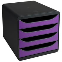 Module de classement Big Box 4 tiroirs Iderama - Violet - Exacompta