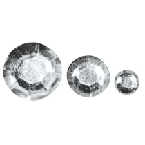 Pierres strass acryliques, cristal, 6,10,14mm, 310 pces