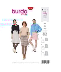 Patron Burda 6154 Jupe légèrement évasée ceinture extensible - du 34 au 44 taille n°FR 34-44