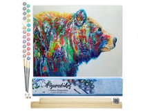 Peinture par Numéro Figured'Art - Ours multicolore - Kit de Loisir Créatif DIY Numéro d'Art Complet - 40x50cm toile roulée + châssis en bois à monter
