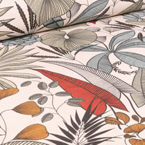Tissu Toile de Coton Délisia sur fond Ecru