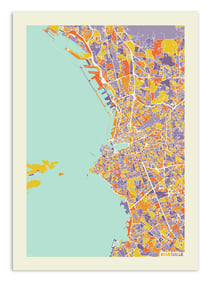 Affiche - Marseille Rainbow map - Muzungu