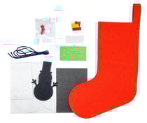 Chaussette de Noël rouge en feutrine à assembler 20 x 14 cm