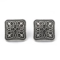 5 BOUTONS Tige Carré METAL ARGENTE 13 mm 1 trou - creation couture diy