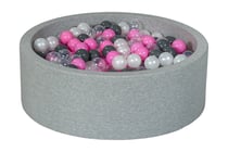 Piscine à balles Aire de jeu + 450 balles perle, transparent, rose clair, gris - Velinda