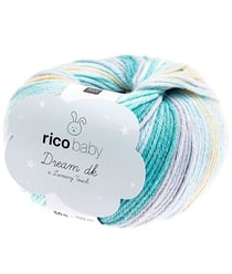 Fil à tricoter Rico RICO BABY DREAM LUX TOUCH - Rico Design 06 Turquoise mix