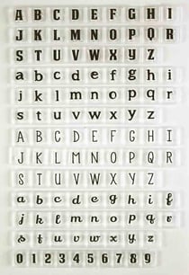 Tampon transparent 5 à 7 mm Alphabet chiffres 114 pièces