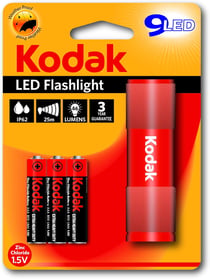 KODAK - Lampe 9 LED - Rouge - 3 Piles AAA/LR03 incluses