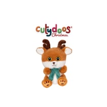 Peluche - Peluche > Renne GINGER Marron Echarpe Verte – 13 cm