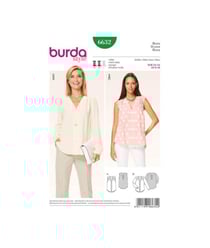 Patron Burda 6632 Tunique du 34 au 44 taille n°FR 34-44