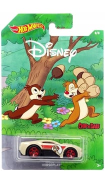 Vehicule disney : tic et tac voiture creme horseplay - hot wheels - voiture miniature 1:64 collection mickey 90eme - mattel - gdm56