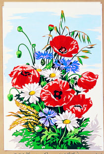 Canevas antique Fleurs des champs 30x40cm