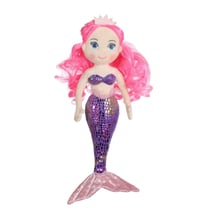 Peluche - Sirène Naïa - 30 cm - cheveux roses