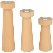 Bougeoirs en bois - Coniques - 3 pcs