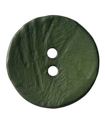 Carte de 1 bouton rond imitation bois 2 trous 30mm - Prym Vert Fonce