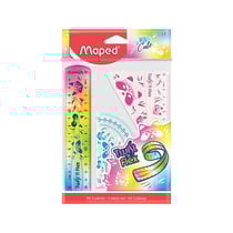 Mini set de traçage - Règle 15 cm - Equerre - Rapporteur - Plastique incassable - Maped