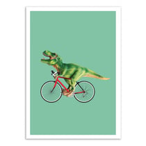 Affiche 50x70 cm - T-Rex bike - Jonas Loose