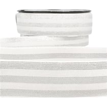 Elastique à rayures métal 40mm blanc/argent au mètre