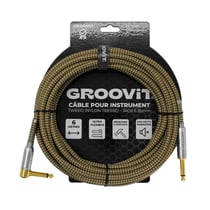 CABLE JACK 6.35 D/C - 6M - NYLON TRESSÉ MARRON - GROOVIT®
